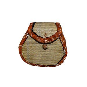 Woven basket handbag